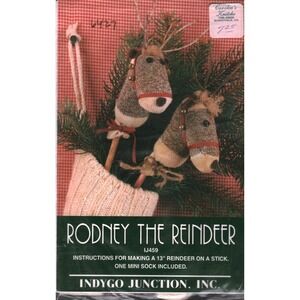 Indygo Junction Rodney the Reindeer IJ459 Sewing Pattern Kit Holiday Craft Sock
